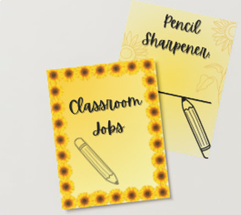 Preview of Classroom Jobs- Sunflower Themed- Digital Bundle