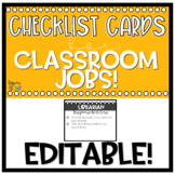 Classroom Jobs Visual Checklists | Editable Job Checklist 