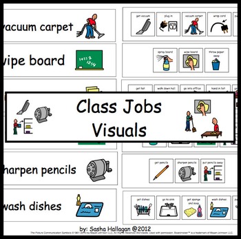 Preview of Classroom Jobs Visual Directions and Labels! Set 1!