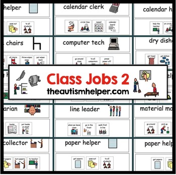 Preview of Classroom Jobs Visual Directions and Labels! Set 2