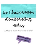 Classroom Jobs and Leadership Roles List