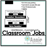 Classroom Jobs for Classroom Economy, Black and White