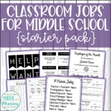 Classroom Jobs for Middle School Editable Starter Pack - C