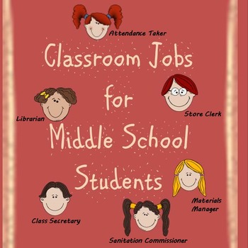 Preview of Classroom Jobs for Middle School Students