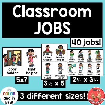 Preview of Classroom Job Cards - Classroom Management -Preschool, Kindergarten, Special Ed