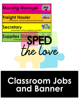 Preview of Classroom Jobs for Special Education Classroom EDITABLE