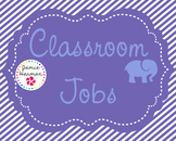 Classroom Jobs in Blue and Purple with Elephants