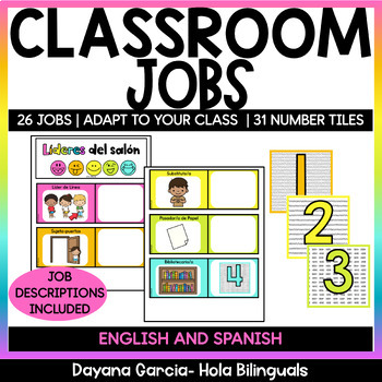 Preview of Classroom Jobs in Spanish & English | Trabajos o líderes del salón