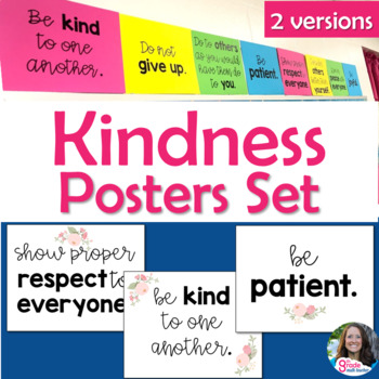 Preview of FREE Classroom Bulletin Board Decoration Kindness Poster Set Back to School