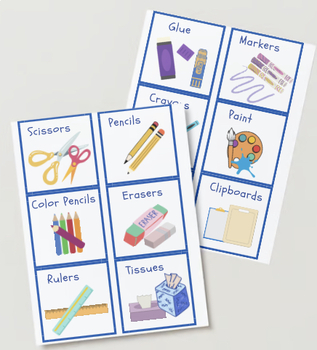 Preview of Classroom Label Cards PDF| Editable Classroom Label Cards Canva