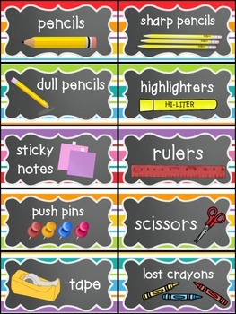 Editable Classroom Label Set: Supplies, Library, Manipulatives, Table ...