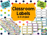 Classroom Labels for School Supplies - 6 Styles!