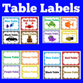 Table Signs Labels Tags | Preschool Kindergarten 1st Grade
