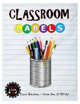 Preview of 123 Colorful Classroom Labels with Pictures