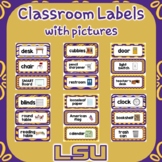 Classroom Labels (52 and blank labels) - LSU Themed
