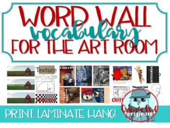 Preview of Word Wall Vocabulary for the Art Room- print and display!