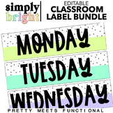 Classroom Labels | Bright | Pastel | Spotted | Classroom Decor