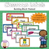 Classroom Labels Building Blocks: 123 Labels in 2 sizes pl