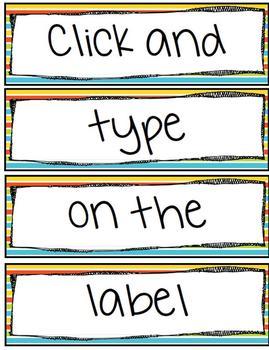 classroom labels editable by the teacher gene teachers pay teachers