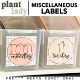 Classroom Labels - Editable - Boho Plant - Retro