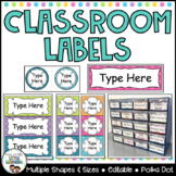 Classroom Labels - Editable Polka Dot