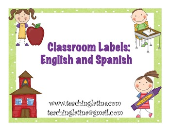 Preview of Classroom Labels-English and Spanish
