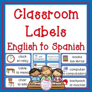 Preview of Classroom Labels English to Spanish
