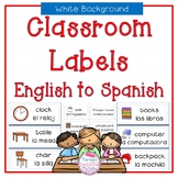 Classroom Labels English to Spanish (with white background)