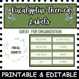 Classroom Labels - Eucalyptus Themed