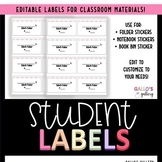 Classroom Labels-Folder/Notebook Labels (editable)