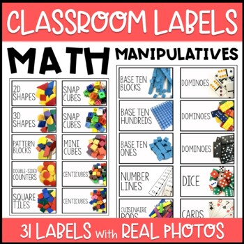 Preview of Classroom Labels | Math Manipulatives & Tools