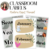 Classroom Labels - Modern Plant Theme