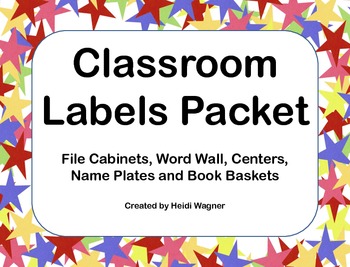 Preview of Classroom Labels Packet - Stars