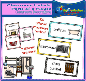 Preview of Classroom Labels: Parts Of A House