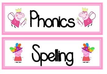 classroom labels peppa pig theme by fairies and unicorns tpt