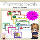 Classroom Labels Polka Dot: 123 Colorful Labels in 2 sizes