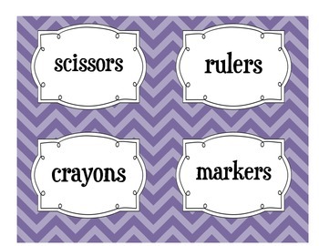 Classroom Labels-Purple by Great Lakes of Love | TPT