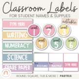 Classroom Labels | SIMPLE PASTELS | Editable Muted Rainbow