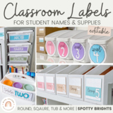 Classroom Labels | SPOTTY BRIGHTS | Editable