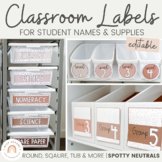 Classroom Labels | SPOTTY NEUTRALS | Editable