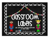 Classroom Labels (Superhero and Chalkboard Theme)