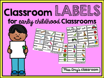 Preview of Classroom Labels for Early Childhood, Special Ed, Daycare, Classroom Management