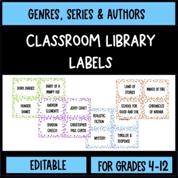 Classroom Library Labels for Middle & High School