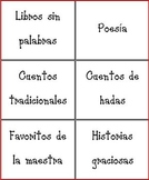 Classroom Labels for Spanish Library