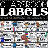 Classroom Labels for Supplies, Manipulatives, Environmenta