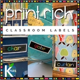 Classroom Labels for the Print Rich Classroom
