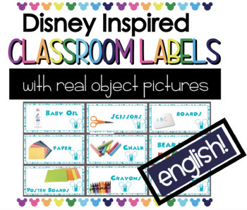 Preview of Classroom Labels - Disney Inspired 4 colors