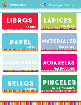 Preview of Classroom Labels in Spanish