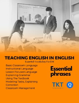 Preview of Classroom Language For Teaching In English. EMI. ESL. EFL. Teacher Training.