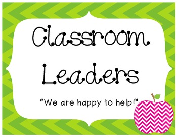Preview of Classroom Leaders Job Chart HEADER (Free!)